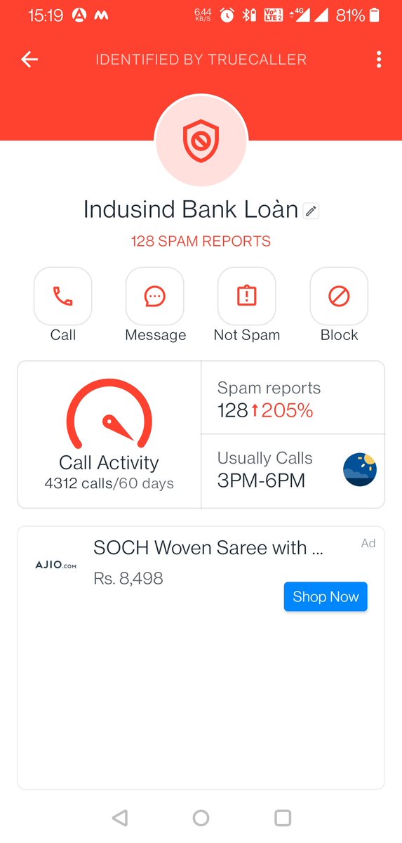 atangledtale's tweet photo. @MyIndusIndBank dear IndusInd Bank I don't need any OD, personal loan or Credit card. Please ask your agencies to stop harassing me by calling every hour. https://t.co/UHvOSuVCdt