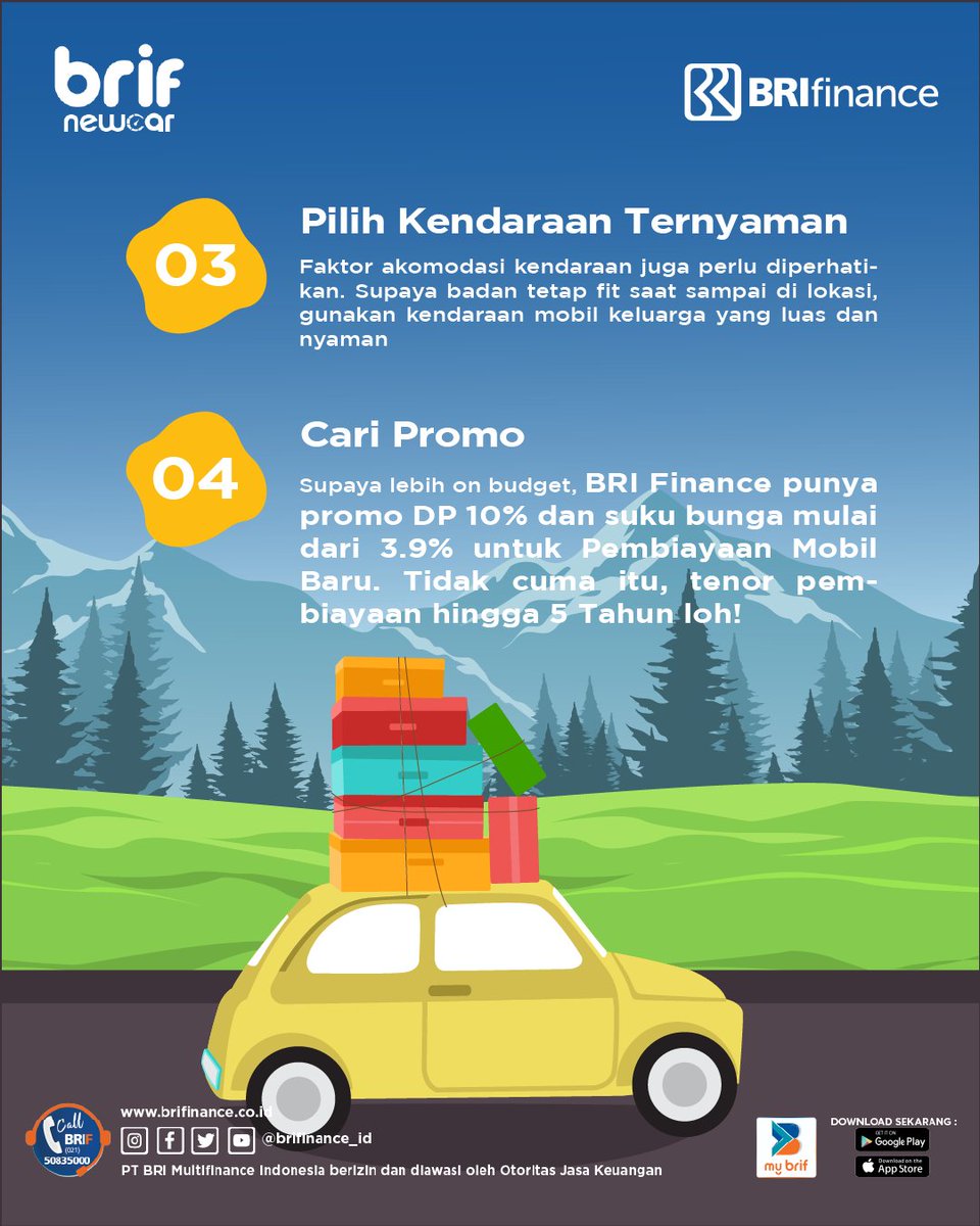 Halo Sobat BRIF,
Tahun Baru memang salah satu momen paling pas untuk berkumpul bersama keluarga. Tak jarang banyak agenda liburan menanti. 
Eits, kita punya tips menarik untuk liburan bersama keluarga dengan nyaman dan aman di kantong
#BRIFinance #BRI #SobatBRIF #MyBRIF #Liburan