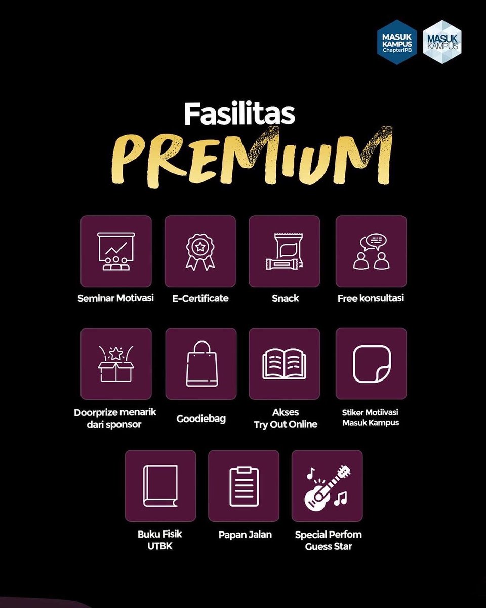 masukkampus's tweet photo. Yuk amankan tiketmu mumpung lagi promo glads!🤩 Masuk Kampus Chapter IPB🔥 #pejuangptn #snbt #snbp #seminarmotivasi #eventbogor #eventipb https://t.co/GQMEVCecE2