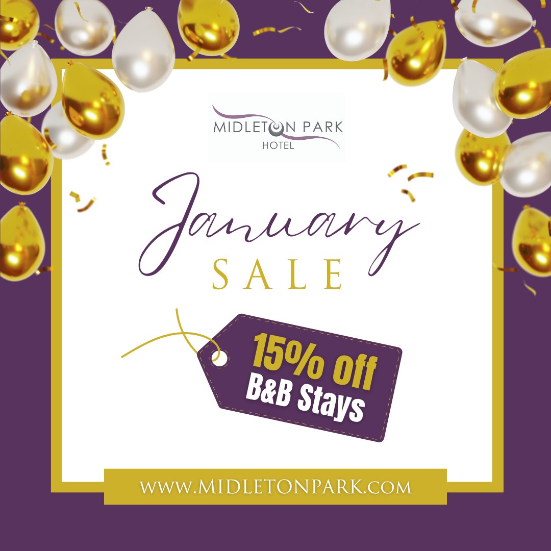 💜 At The Talbot Collection, Santa's still delivering! 🎅
📅 Our January Sale is starting early! 
⚡Get 15% off B&amp;B Stays but you gotta act quickly ⏳
✔️ Visit midletonpark.com and Book Now! 💜