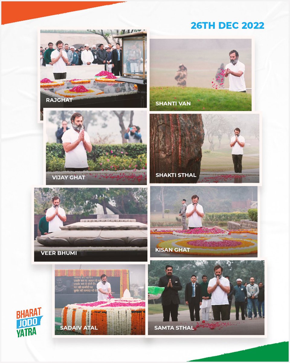 भारत की महान आत्माओं को नमन। 

हमारी विचारधारा प्रेम की विचारधारा,
भारत को जोड़ना ये है प्रण हमारा।

#BharatJodoYatra