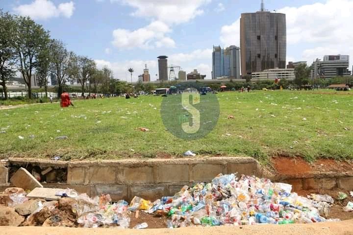 Honeyfarsafi's tweet photo. We're busy fighting the government but Kenyans are actually the real villains. Why would you guys destroy this beautiful park like this? There are garbage all over this park. Kwani nyinyi ni wachawi? https://t.co/88BWyBlYKh
