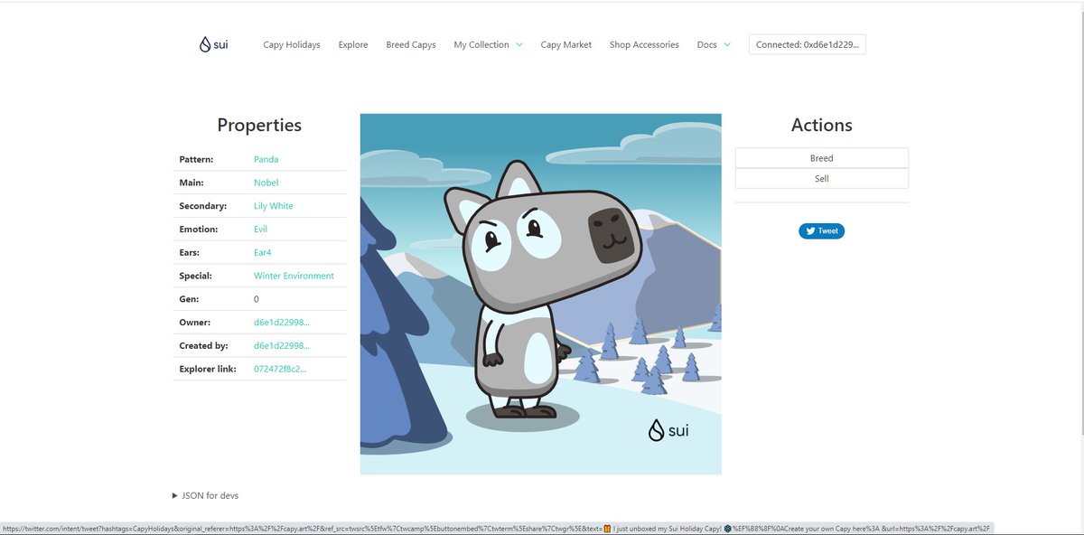 🎁 I just unboxed my Sui Holiday Capy! ❄️
Create your own Capy here:  capy.art #CapyHolidays