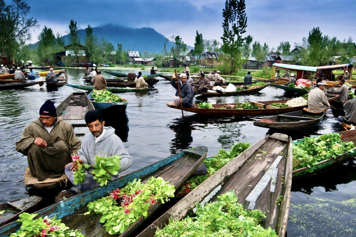 Welcome to the floating Sabji Bazaar (meaning vegetable market) of Jammu & Kashmir. Every morning, t...