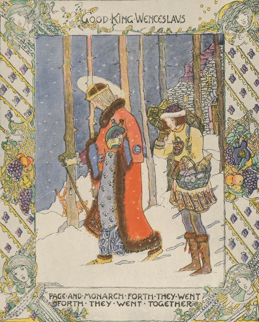 Good King Wenceslas is a legend based on the life of the Duke of Bohemia who, together with his young page, braved the harsh weather to give food to the poor and those in need on St Stephen’s Day.

Art by Jessie King