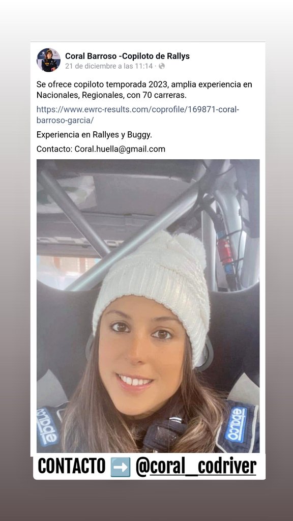 𝗦𝗲 𝗼𝗳𝗿𝗲𝗰𝗲 𝗰𝗼𝗽𝗶𝗹𝗼𝘁𝗼 𝘁𝗲𝗺𝗽
 20𝟮𝟯,𝗮𝗺𝗽𝗹𝗶𝗮 𝗲𝘅𝗽𝗲𝗿𝗶𝗲𝗻𝗰𝗶𝗮 𝗲𝗻 𝗡𝗮𝗰𝗶𝗼𝗻𝗮𝗹𝗲𝘀,𝗥𝗲𝗴𝗶𝗼𝗻𝗮𝗹𝗲𝘀,𝗰𝗼𝗻 𝟳𝟬 𝗰𝗮𝗿𝗿𝗲𝗿𝗮𝘀
ewrc-results.com/coprofile/1698… 𝗘𝘅𝗽.𝗲𝗻 𝗥𝗮𝗹𝗹𝘆𝗲𝘀 𝘆 𝗕𝘂𝗴𝗴𝘆
📩➡️ <a href="/Coral_Codriver/">Coral_Codriver</a> #SCER #CERA #CERT #Rallye