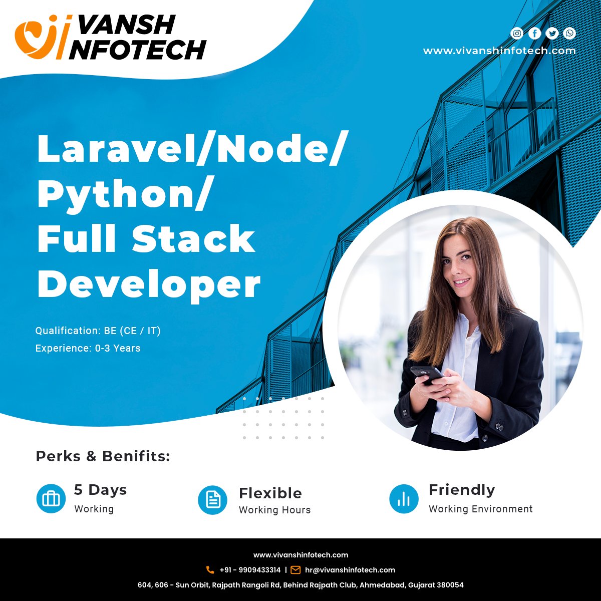 VivanshInfotech's tweet photo. We are Hiring !
#hiring #hiringalert #hiringimmediately #sharepost #likesharecomment #sharecv #BEstudents #ITstudents #greatopportunity #greatplacetowork #growthinthisfield #betterreach https://t.co/Njf6HneokW