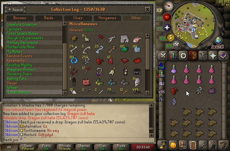 BazilijusOSRS's tweet photo. After killing 45k mithril dragons, i am the first person in the game to finish miscellaneous log! https://t.co/8aNJcXOjeU