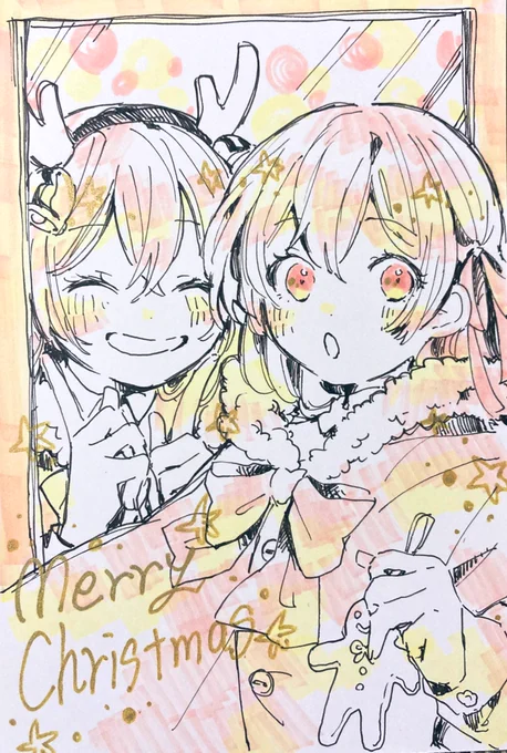 きのさん【@ shima_kino 】から素敵なクリスマスプレゼント&お誕生日プレゼント頂いてましたアドベントカレンダーやってたらラストにびっくり仰天しちゃってこれがクリスマスガチ勢のアサシン…て思っちゃった……可愛いだろきの氏の絵… 