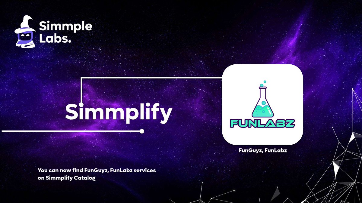 web3_catalog's tweet photo. We warmly welcome @FunGuyzNFT to Simmple Labs Ecosystem. You can find FunGuyz, FunLabz Services on Simmplify Catalog now.
            
Simmplifying the web3 journey, one builder at a time! https://t.co/UHISZGiUWq
