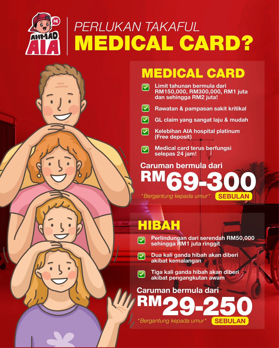 Pelan Takaful Mampu Milik AIA. Medical Card Serendah RM70/sebulan, Hibah RM50,000 serendah RM29/sebulan.

Dapatkan quotation percuma sekarang!

DM now!