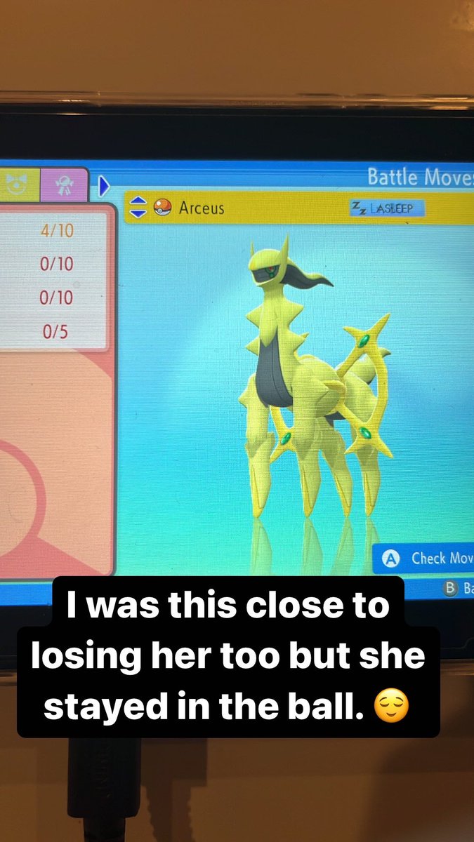 awkwardngay's tweet photo. @theSupremeRk9s Shiny Arceus shined at only 800 or so resets to finish up the bdsp mythicals early!!! https://t.co/3ZAF6iWsxH