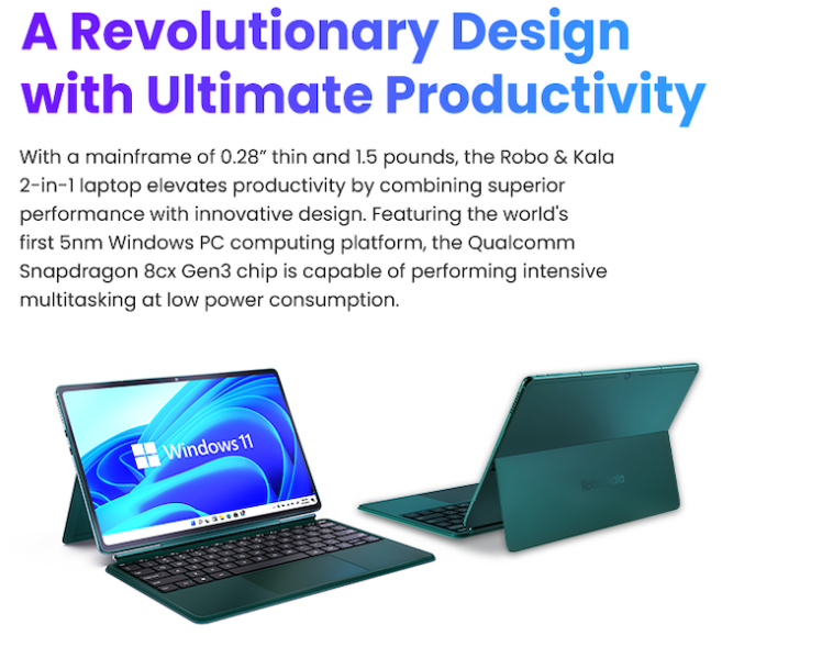 shaw8798's tweet photo. I am thrilled to announce that our first 2-in-1 laptop is on Kickstarter now ! https://t.co/sVL1wbDNZi The form factor of a tablet, productivity of a laptop ! @robokala https://t.co/KgnfnbhbHv