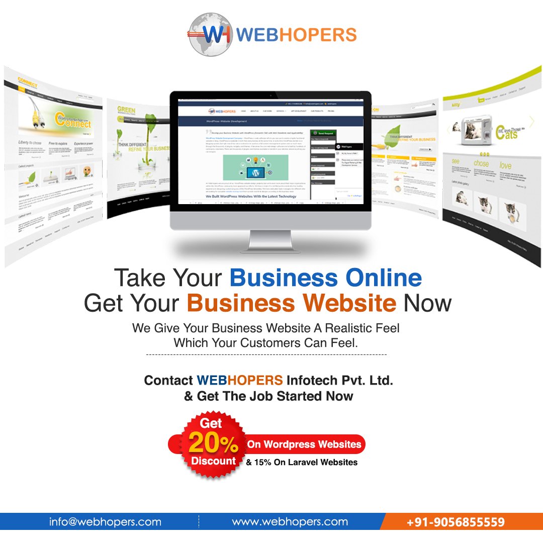web_hopers's tweet photo. Showcase all your Services and Products by Creating a Unique Website.
Contact - WebHopers For #Web_Development &amp; #Digital_Marketing_Services.

[ Get #20%_Discount On #wordpress_website ] &amp; 15% On #Laravel_Websites https://t.co/BW429AOQPO