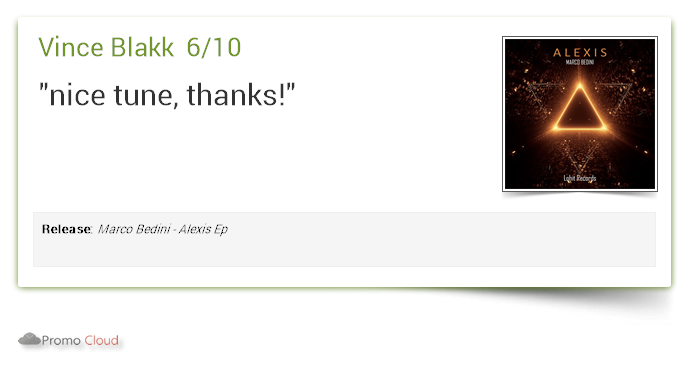 lohitrecords's tweet photo. Vince Blakk supports: Marco Bedini - Alexis Ep 6/10 #newrelease https://t.co/Kz7mXhr8Za https://t.co/i4xm535XEd