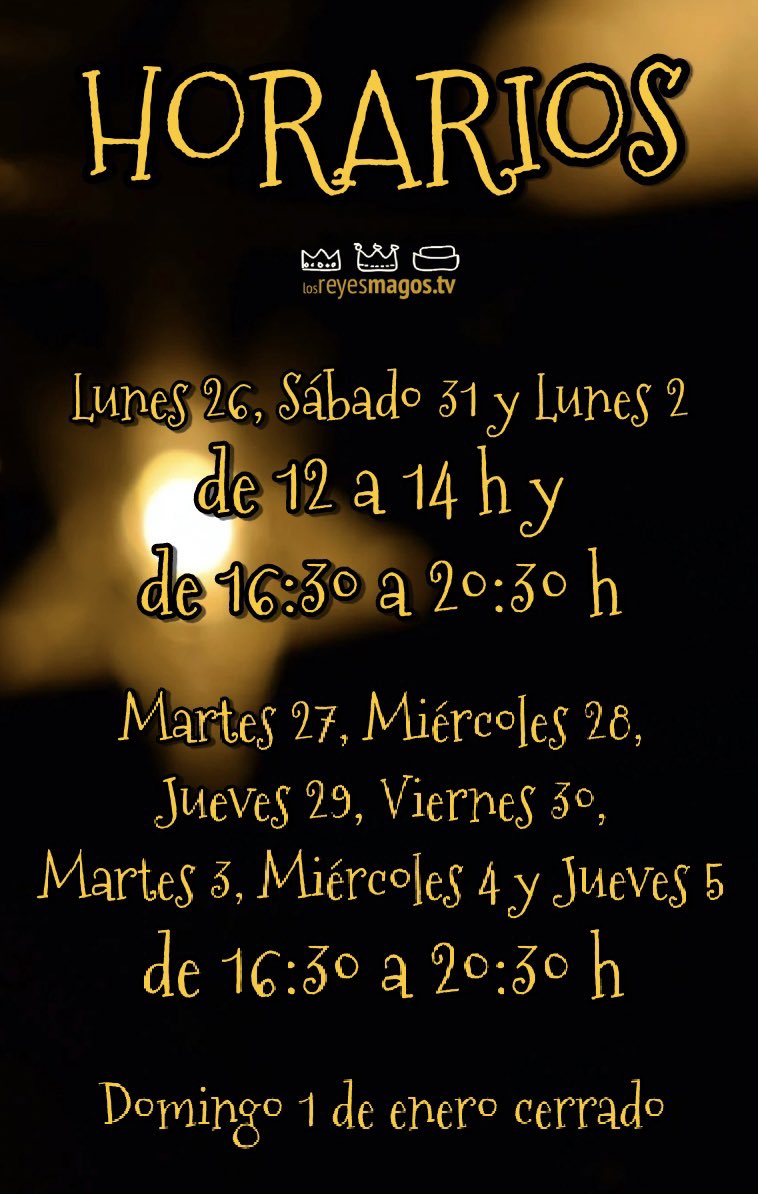 HORARIOSし〇⟆ ᖇᕮჄᕮ⟆ ⲘᗩᎶ〇⟆ Ƭ⋎ 👑🌟 #ilusióncolectiva 💫

#LosReyesMagosTV 👑👑👑