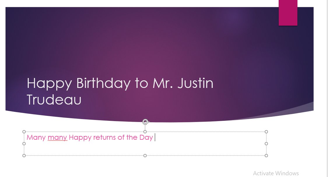   Happy Birthday to Mr. Justin Trudeau. 
