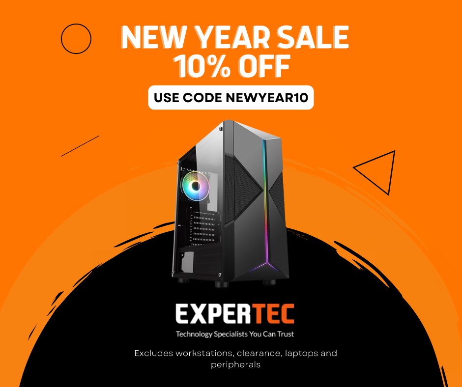 ExpertecUK's tweet image. We have just started our #NewYearSale! 🤩 Shop online today to get a great deal on leading brands like Ryzen, Intel, Nvidia, HP, Dell and more! 

To get 10% off in our sale, use code: NEWYEAR10 at checkout.

Shop here: expertec.co.uk

#Gaming #GamingPC #Desktop #HomePC