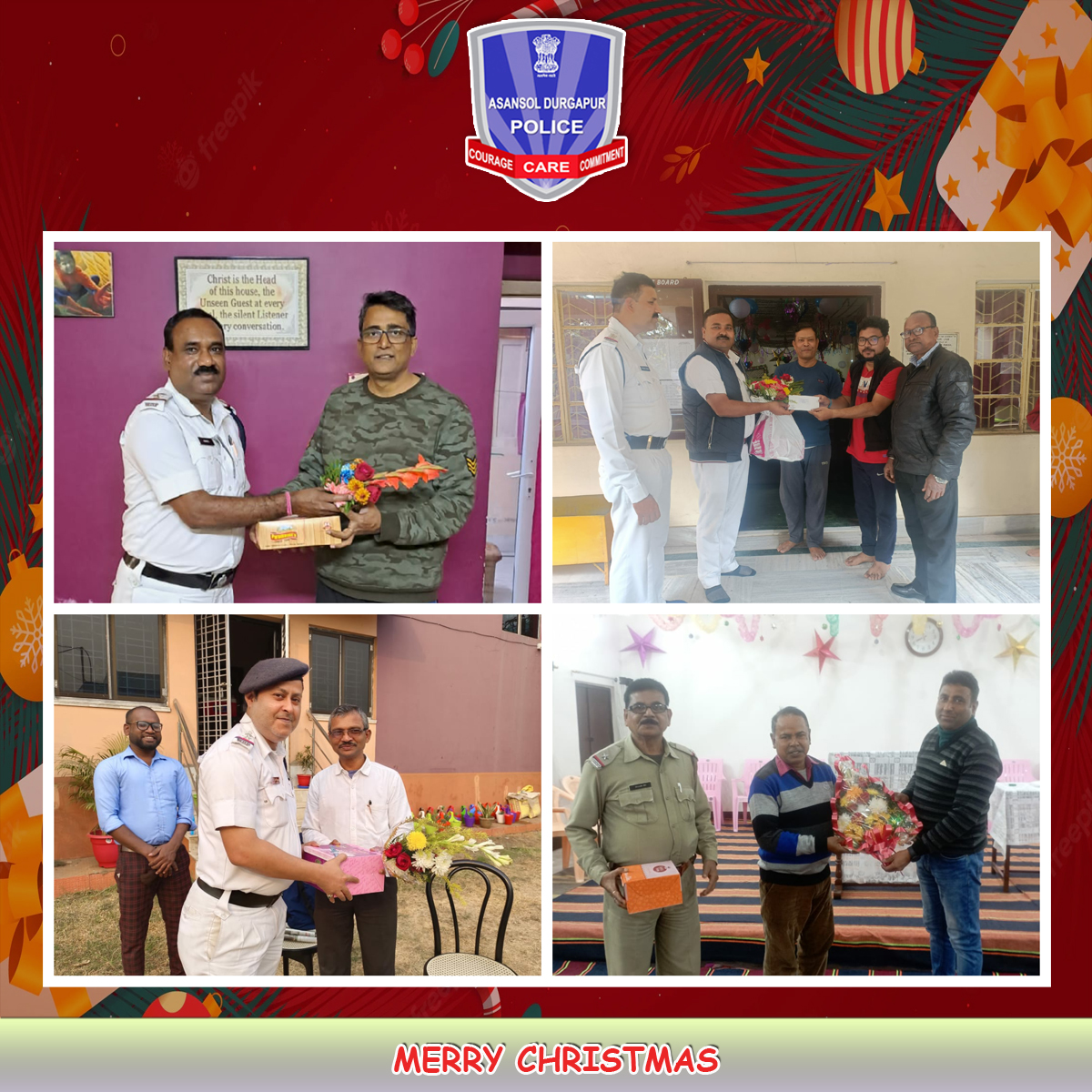 Cpadpc's tweet photo. Distributing cakes and Flower bouquet to the Fathers of  Church on the occasion of Christmas Day by different units under ADPC.

#MerryChristmas #LetsCelebrate
#BeSafeBeAlert #ADPC4U
@WBPolice https://t.co/T83OVTA18f
