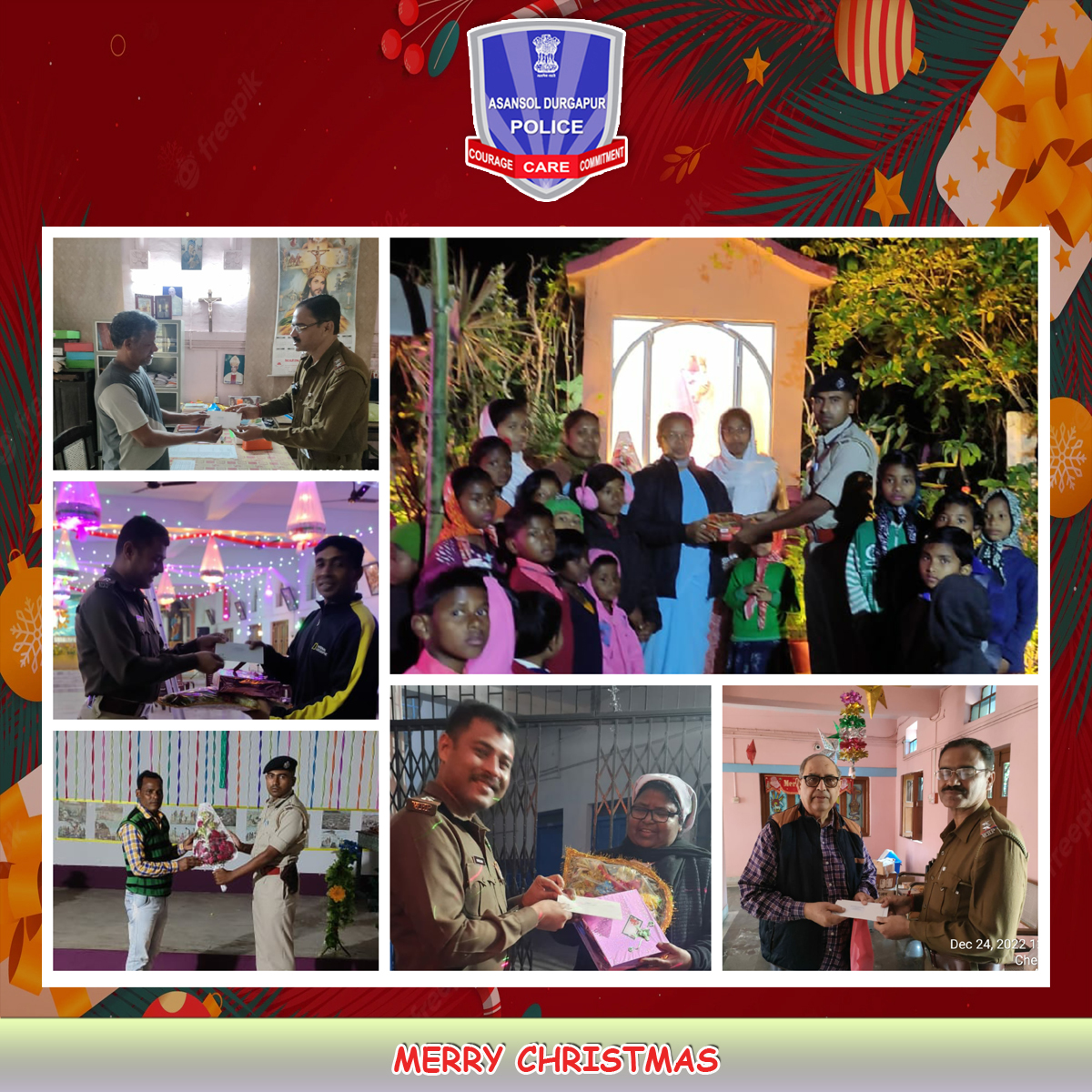 Cpadpc's tweet photo. Distributing cakes and Flower bouquet to the Fathers of  Church on the occasion of Christmas Day by different units under ADPC.

#MerryChristmas #LetsCelebrate
#BeSafeBeAlert #ADPC4U
@WBPolice https://t.co/T83OVTA18f