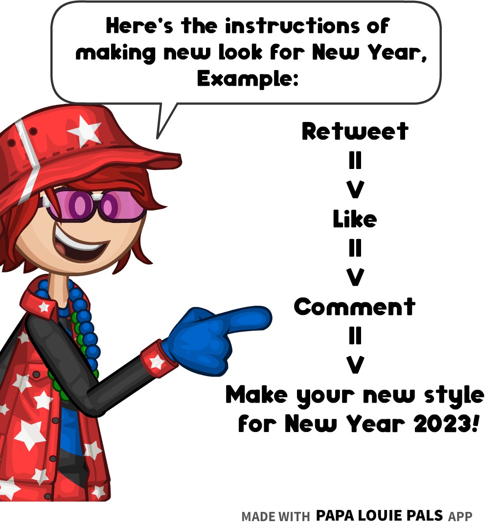 Message to my fans: Are you ready for New Year's Eve? Yup, that's soon, but the time has come to set the year to 2023, Make a new look from New Year, if you want to retweet, like, and comment first, Go now and have fun!
#FliplineStudios #PapaLouiePals #NewYear2023