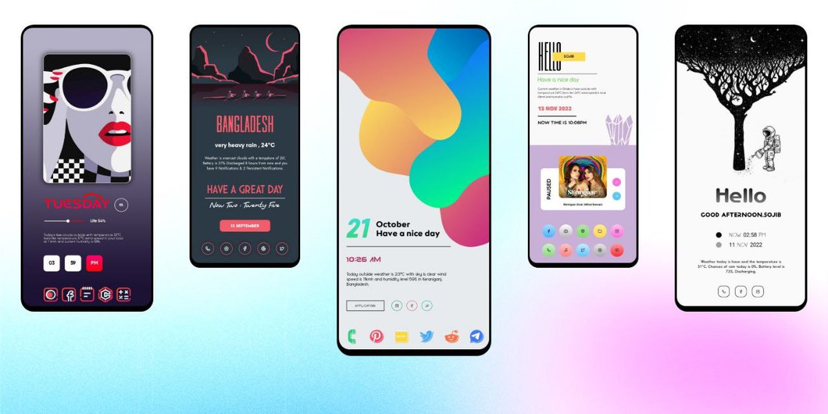 setup_boy_sojib's tweet image. Hi Guys, my 5th app is live on PlayStore.

👉 INTRODUCING: Choice KWGT play.google.com/store/apps/det…

👉 Initial release with:
100 widgets 
80 Wallpapers

👉 Selective Widgets from Alpha KWGT, Sigma KWGT, Delta KWGT &amp;amp; Sunshine KWGT.