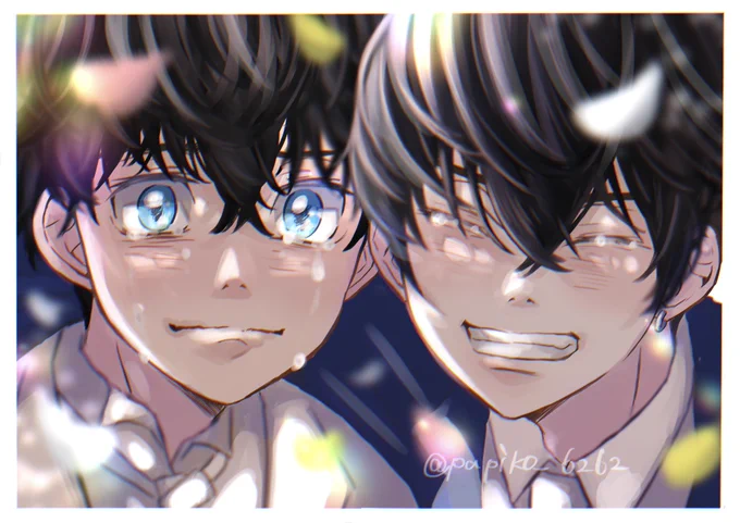 #今年も残りわずかなのでお気に入りの4枚を貼る選んでみたら全部ふたりでしかも寄りなやつだった対にするの好き 