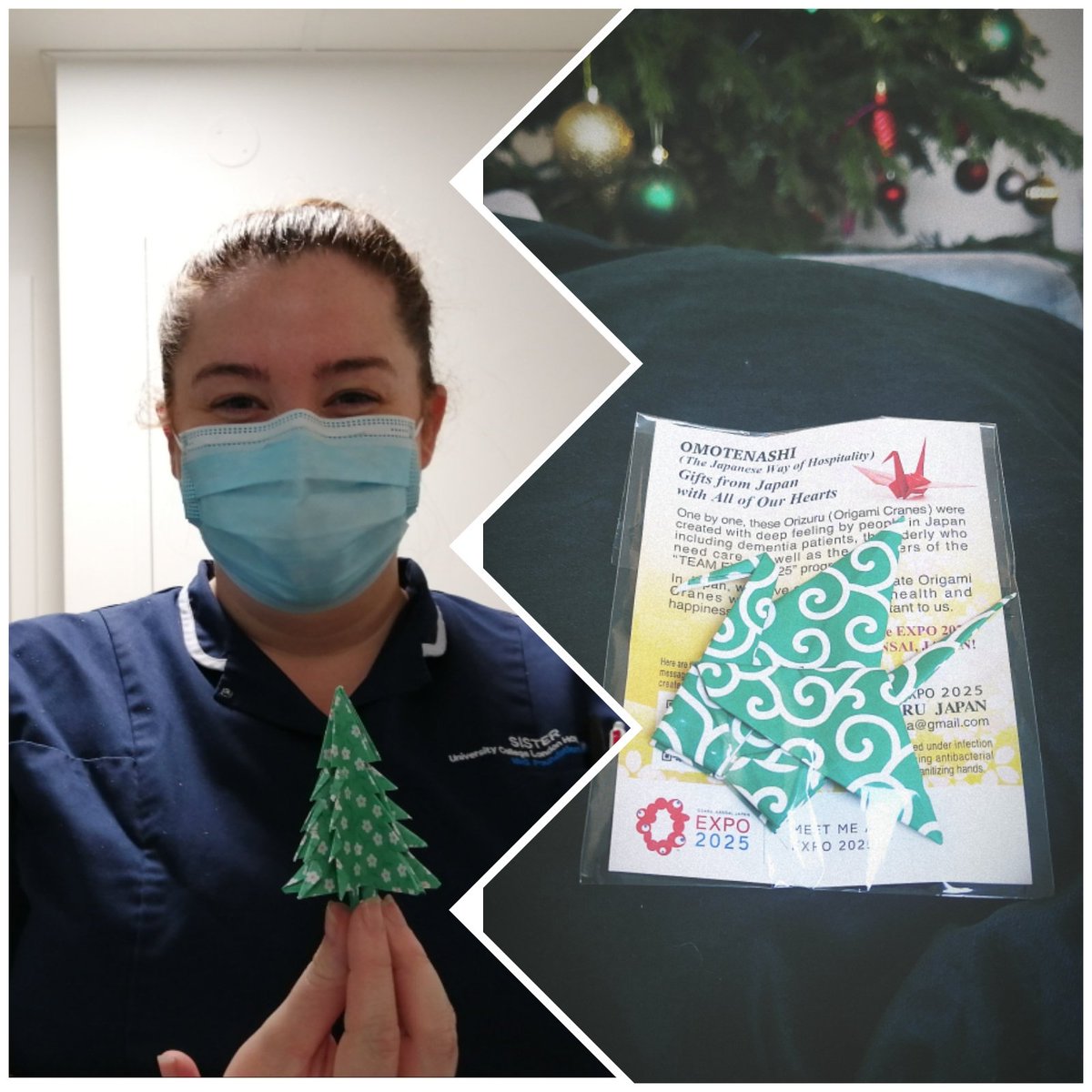Gifts from Japan brought so much joy, love &amp; happiness! The team were so thankful. Wishing everyone a very Merry Christmas &amp; Happy New Year. <a href="/DrLizzieBurns/">Dr Lizzie Burns</a> <a href="/SimonFWaller/">Simon Waller</a> <a href="/uclh/">UCLH</a> #origami #staffwellbeing