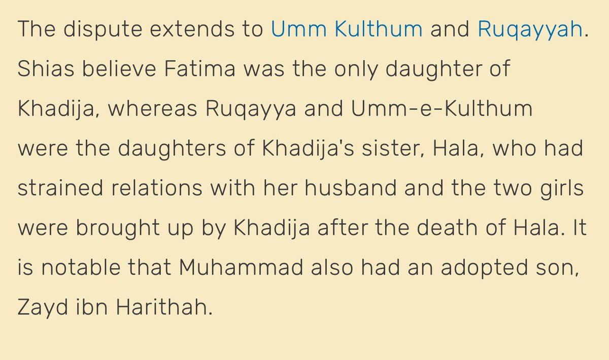 PrimodialNuT's tweet photo. Nonsensical wishful thinking lol 
Mohamed was sterile and had not a single surviving child.

Fatima is Khadija’s daughter who was young when her mother married Mo, therefore they attribute her paternity to him but she’s not hence her murder along w/ her sons by “the companions” https://t.co/jstluSWXKI