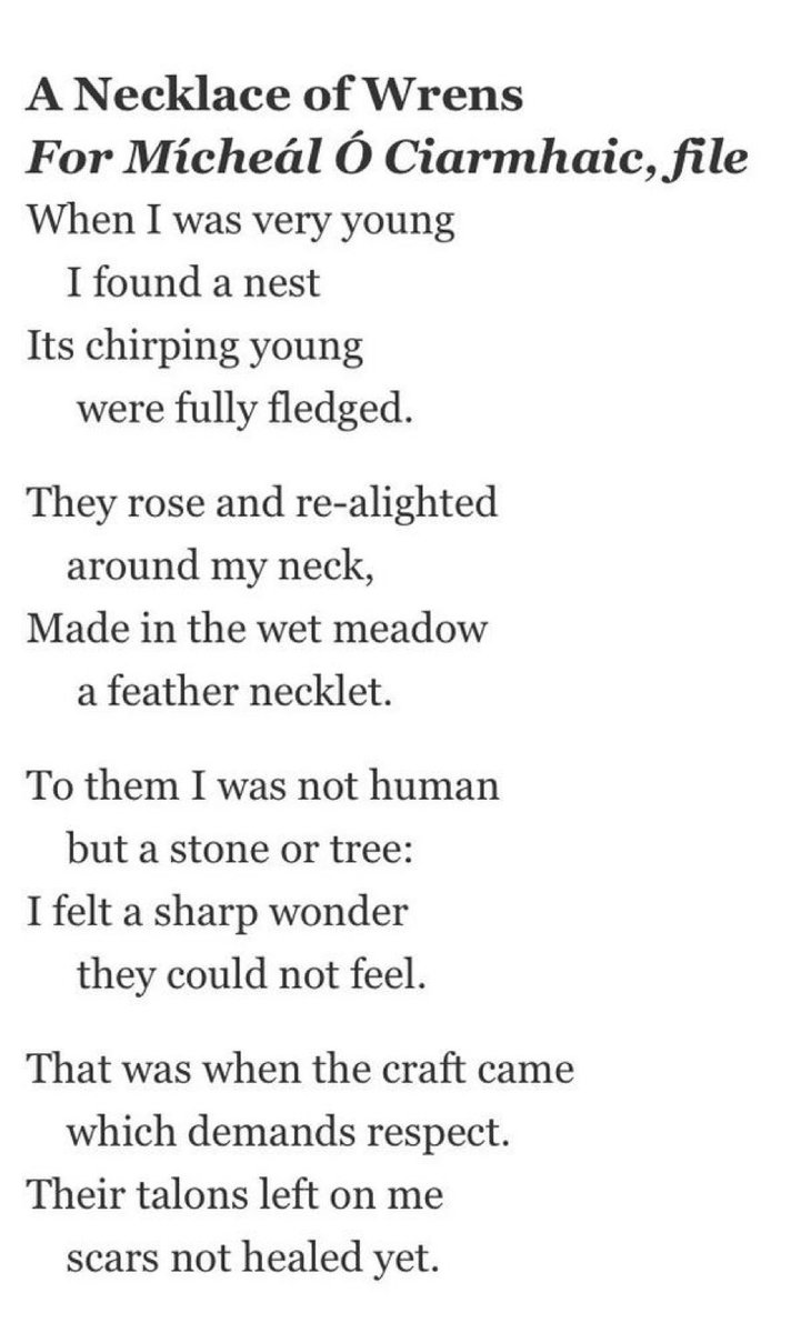 A Necklace of Wrens by #MichaelHartnett #westlimerick #wrenday