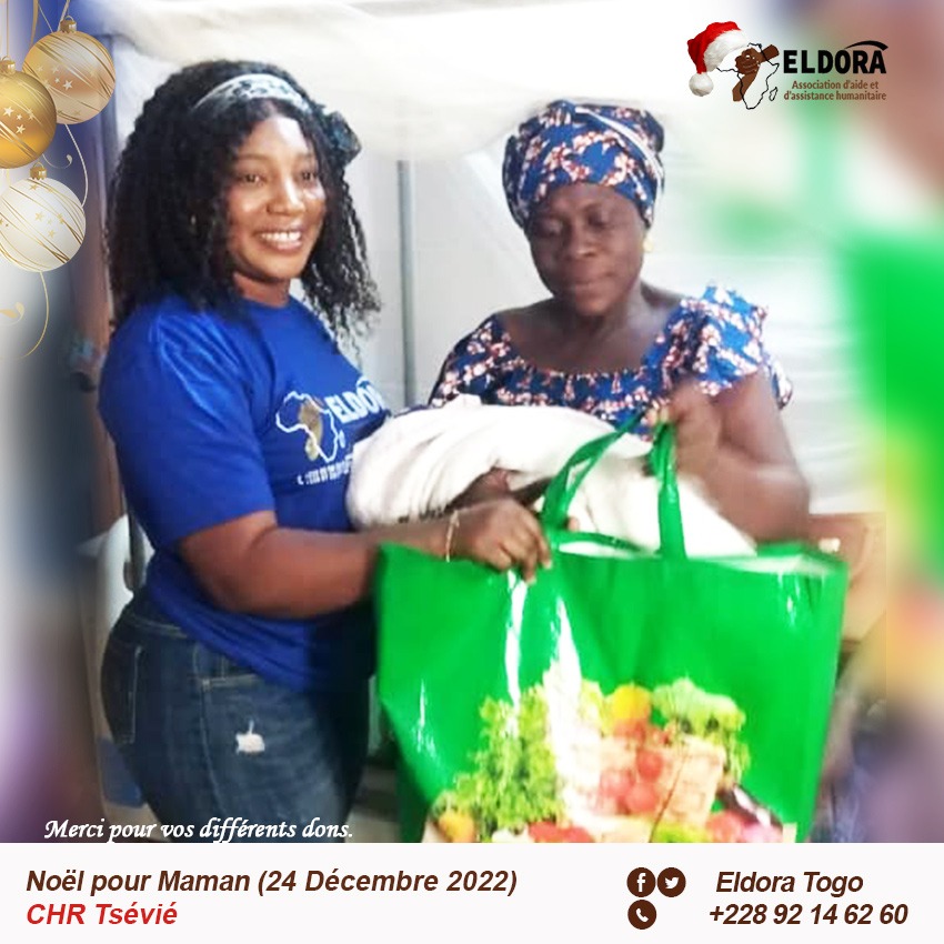 eldoratogo's tweet photo. Grâce à vos dons, l’association ELDORA a offert ce samedi 24 décembre des kits composés de riz, huile et savon à 50 nouvelles mamans au CMS de Togblékopé et au CHR de Tsévié. https://t.co/dKvXLblf5E