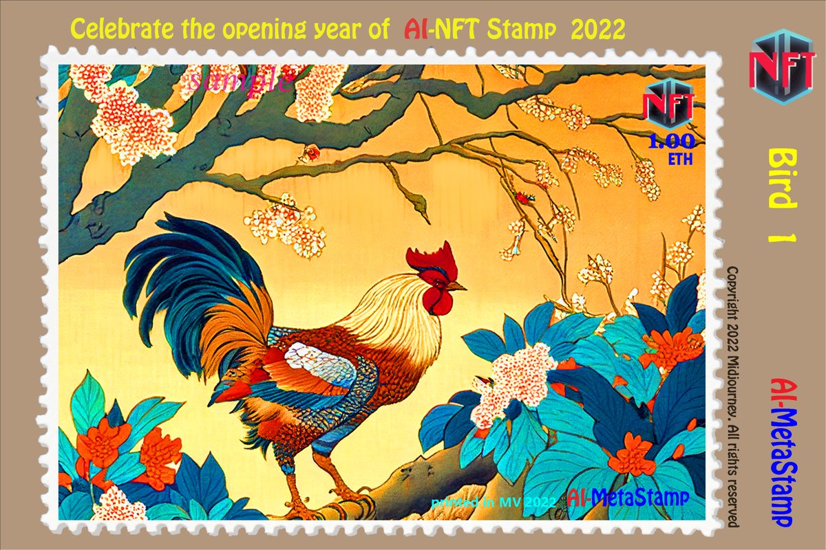 NFTDeSta's tweet photo. Ito Jakuchu style Bird 01
#ItoJakuchu #Jyakuchu #NFTstamp #philately #stampcollecting #Investmennt #AIStamp #Metaverse #MetaStamp #bird #AiArt
https://t.co/tw4WLTe9gZ https://t.co/LsoDTVem5n