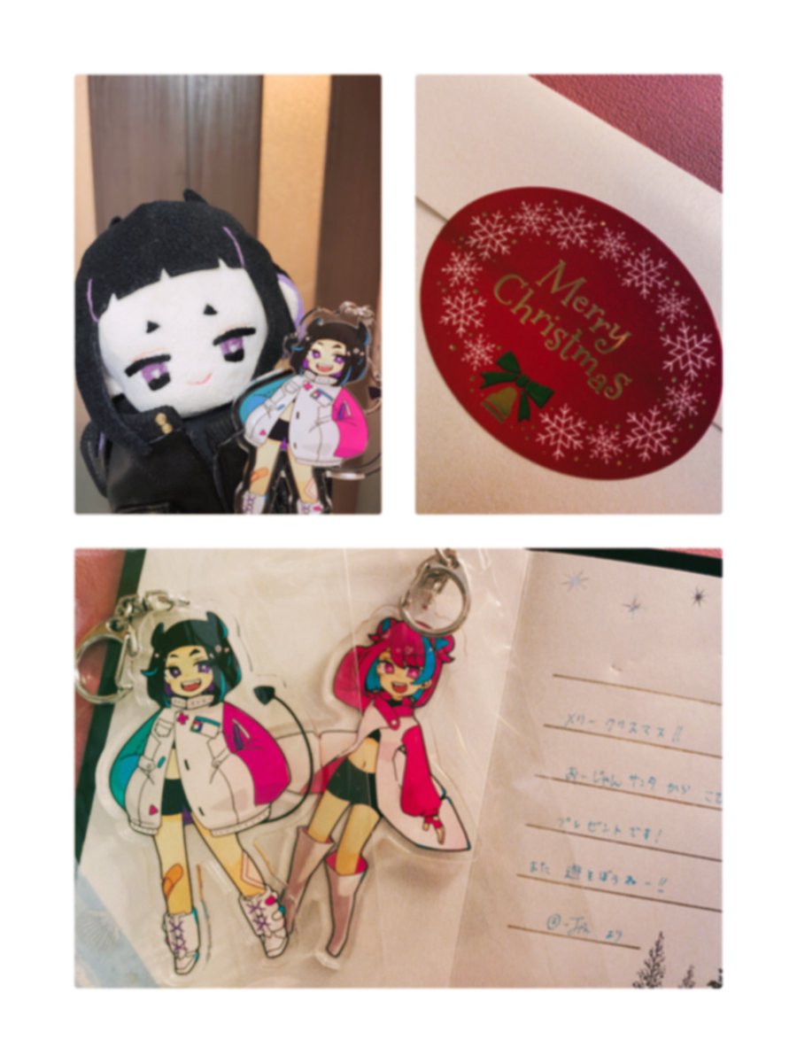 おーじゃん( @Osuzume1109 )サンタ🎅
からクリスマスプレゼントで私のアクキー(?)届きました!!!?
姉さんありがとうーー!!BIGLOVEだよー!!😭🫰💕 