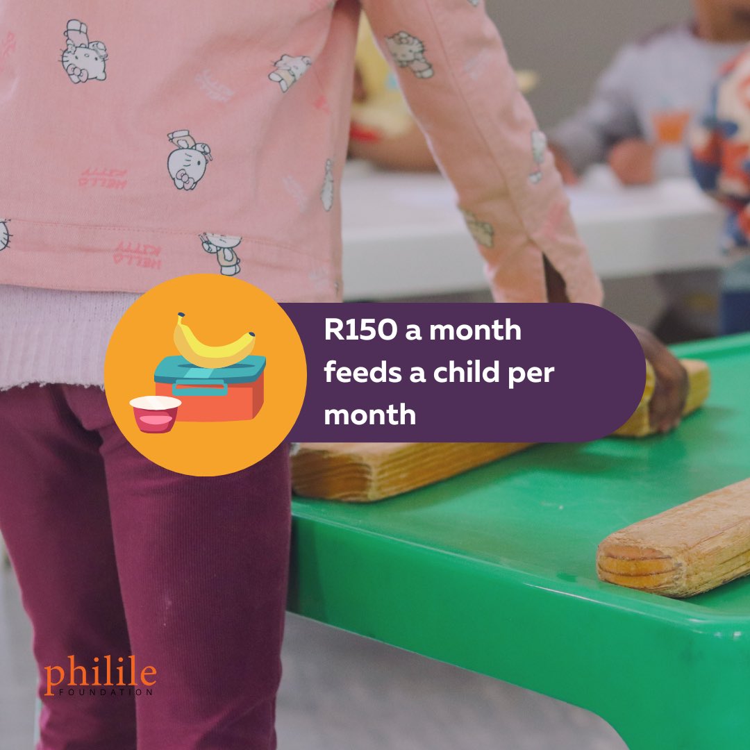 Philile's tweet image. Did you know an investment of just R150 can make a real difference? Your giving can achieve so much. Partner with us to make a real change.

#change #more #value #future