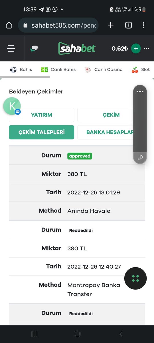 Sahabet çekim