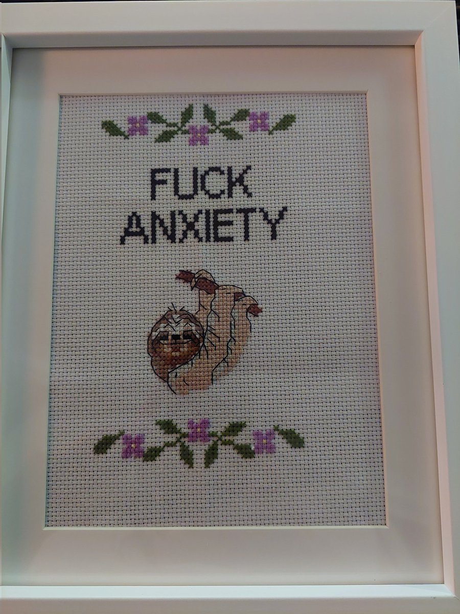 Natalie_K2tog's tweet photo. A #handmade #Christmas gift for a special friend 🦥♥️ #Subversivecrossstitch #CrossStitch #Craft #Sewing https://t.co/Z9G7cxsPFg
