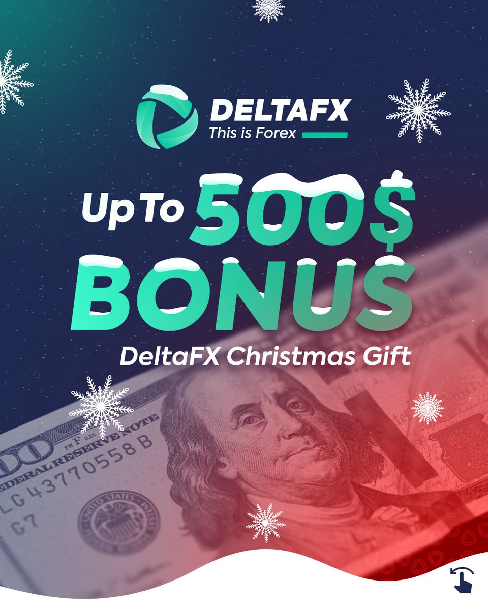 DeltafxCo's tweet photo. As a way of wishing its clients a Merry Christmas and a Happy New Year, DeltaFX broker will present them with gifts.

By depositing more than $100, standard account holders at DeltaFX broker can receive the same amount they’ve deposited as a bonus, up to $500. https://t.co/slz3kLSyBg