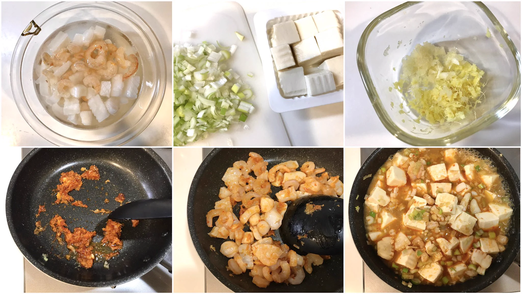 イラスト付きですごく分かりやすい！シーフードミックスを使った「麻婆豆腐」レシピ！