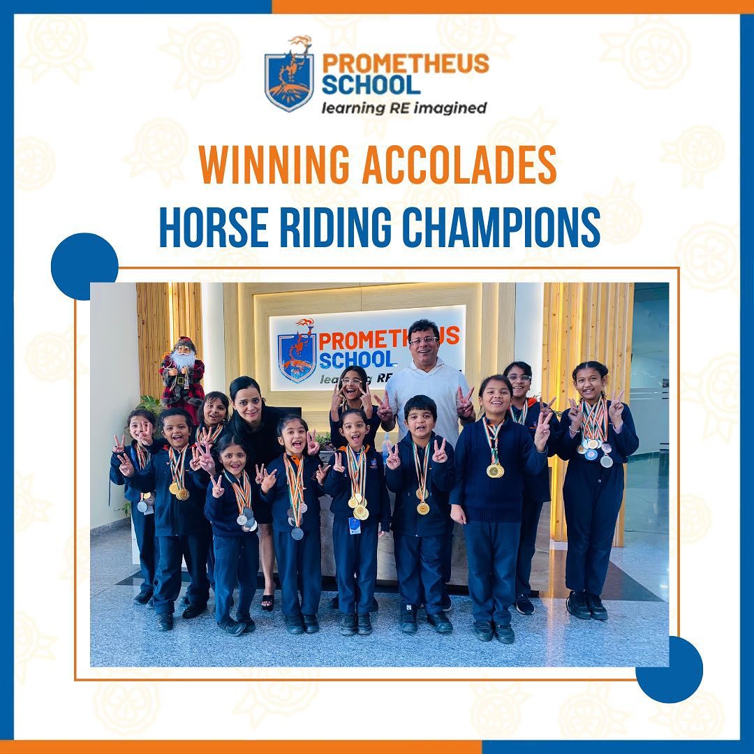 Prometheus_Edu's tweet photo. Riding their way to the top, our Horse riding Champions won a whopping number of medals in three recent Horse riding Competitions recently, making us proud yet again!

#WinningAccolades #HorseRiding #GurukulHorseShow #LearningJournerywithPrometheus #InternationalBaccalaureate https://t.co/xZYMT5K7Cy