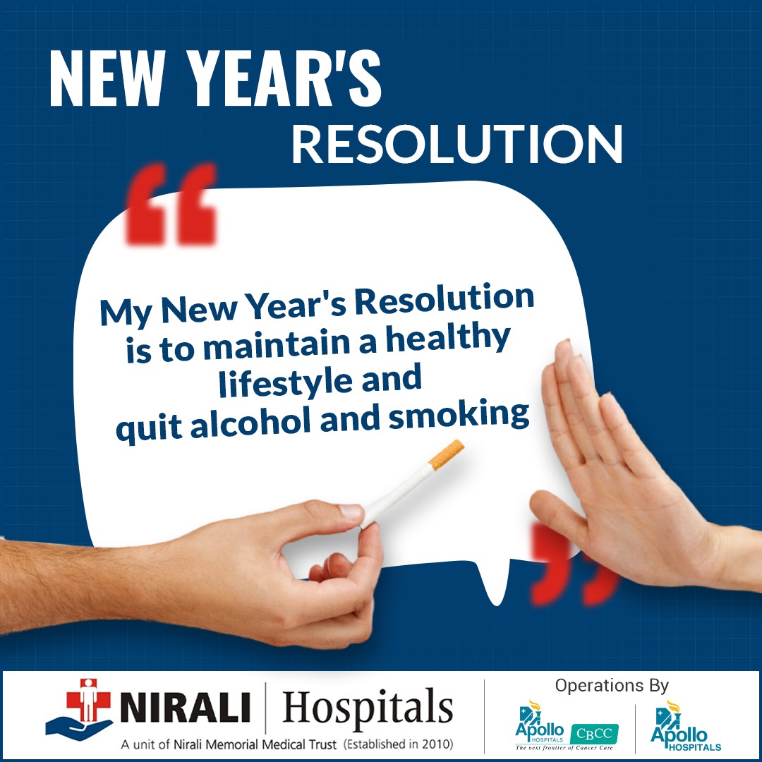 NiraliHospital's tweet photo. Let's start our new year with a resolution to maintain a healthy lifestyle and saying No to alcohol and smoking.
.
.
.
#niralihospitals #newyearresolution2023 #newyearresolution #newyear2023 #notoalcohol #NoToSmoking #avoidalcohol #AvoidSmoking #happynewyear2023 https://t.co/PQ8tmjXdAQ