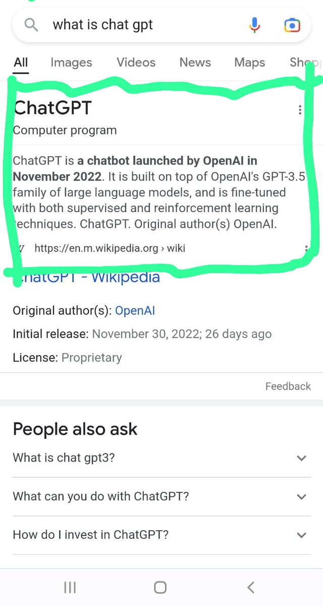 neuraltensor's tweet photo. Is google already using deeplearning similar to ChatGPT in the search?

#Google #chatgpt3 #ChatGPT #deeplearning https://t.co/nYruUgl2Eh