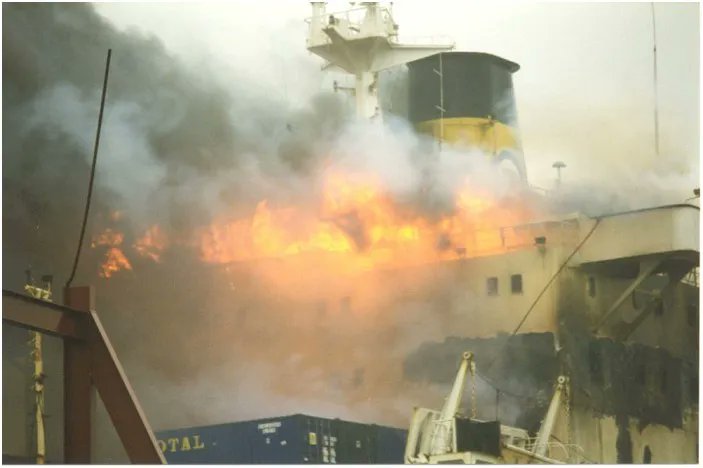 ifeglobal's tweet photo. #Firefighter Safety Database Case Spotlight: MV Kukawa
Location: 25 Miles Northwest of Guernsey
Date: 20/12/97
Service Area: State of Guernsey and Cornwall Fire Brigade
Nature of incident: Fire
Premises use: Container ship
Source: Believed to be accidental
https://t.co/GjwR7n1TrY https://t.co/hW3YAWOAzE
