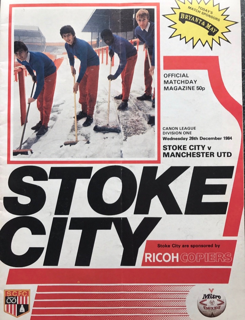 QueSeraSeraMUFC's tweet photo. Stoke City vs Manchester United. Boxing Day 1984. @gary_bailey1 @alanbrazil @bryanrobson https://t.co/K6NnZE06MR