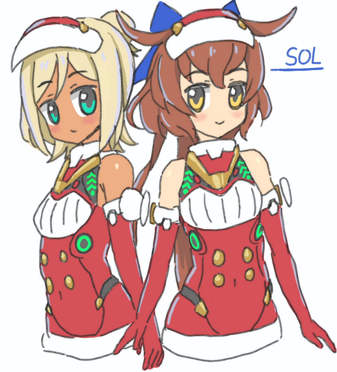 クリスマス絵チャットで描いたラプター(ズ)
#アリスギアお絵かき
#メガミデバイス 