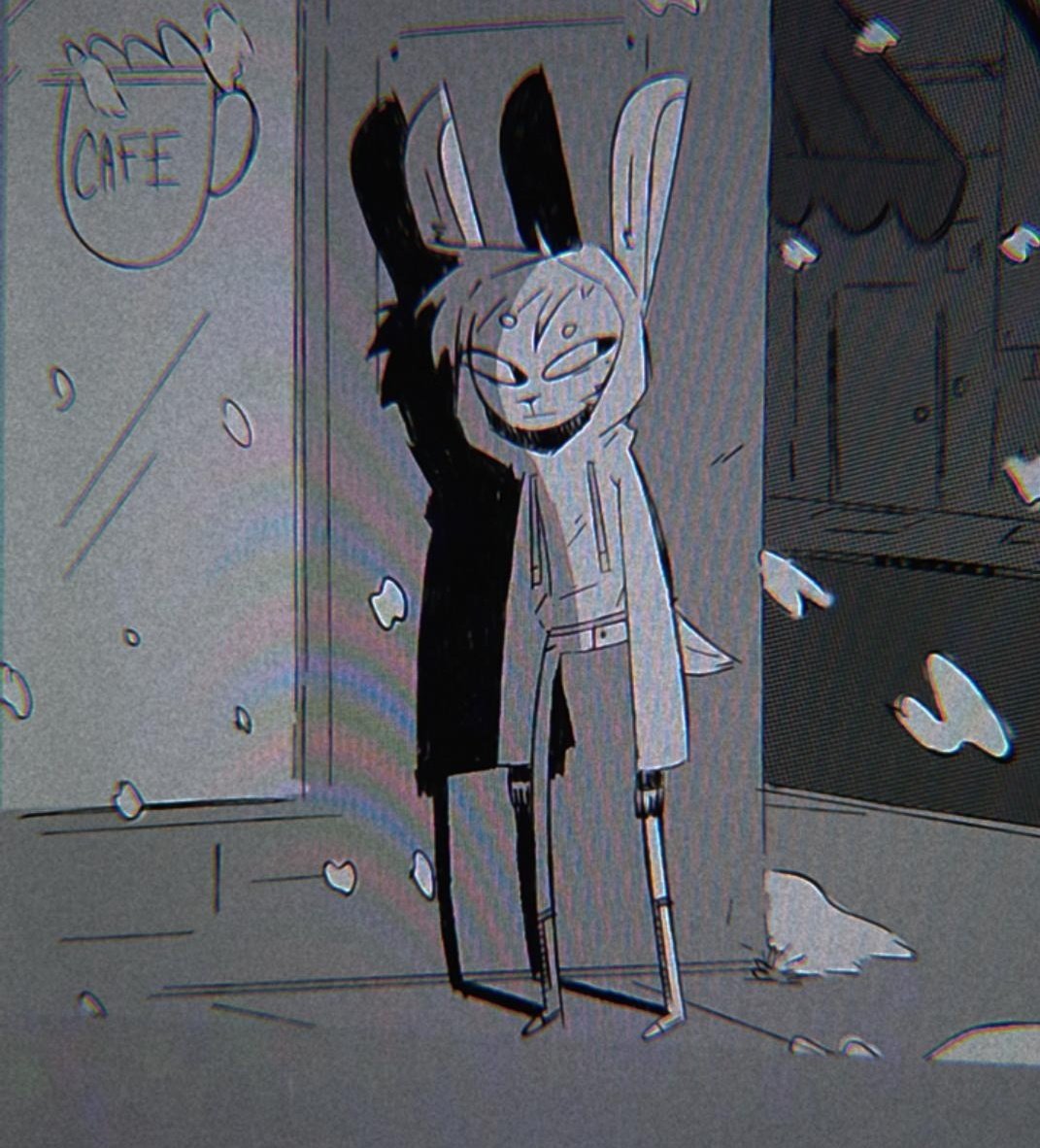 ENatsukiuwu's tweet photo. This Christmas felt different. 🖤
#artwork #Christmas #Bunnydraw #Furry #furryart #liminalspace #fypシ #style #VIBESNIGHT #dreamcore https://t.co/fGyhtu9YVc