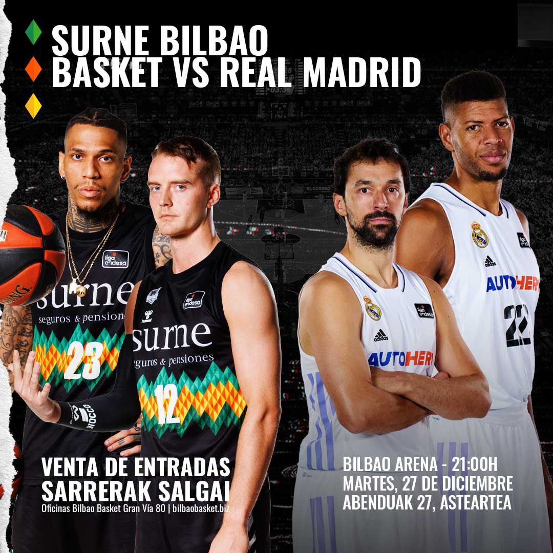 HinchaBilbaino's tweet photo. 🍀🏀 SORTEO 🏀🍀

2 entradas para asistir al partido @bilbaobasket - #RealMadrid
(Bilbao Arena/Martes 27 Dic./21:00 h.)

Requisitos:
1º Seguir @HinchaBilbaino
2º RT este tuit
3º Mencionar a 2 amig@s

‼️El ganador se anunciará mañana martes (12:00h.) en nuestro perfil en Twitter‼️ https://t.co/NfVBVFMcJm