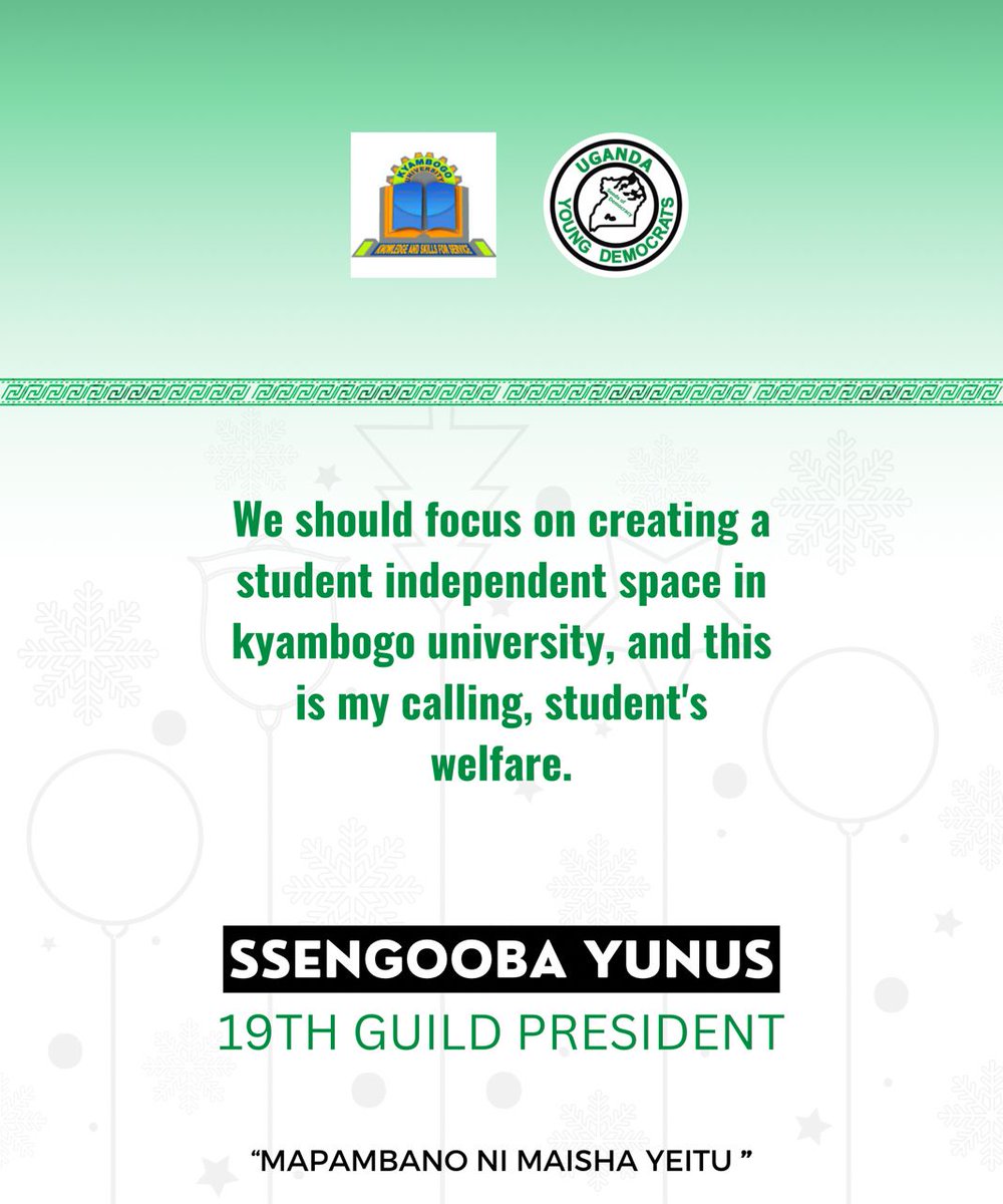 <a href="/UYDOfficial/">UYD - Official</a> aims to spread the seeds of democracy and as our slogan goes, "The struggle is our life" there's no better struggle than protection of the student's welfare and ensuring that better leaders are groomed to serve their respective institutions for the good of future.