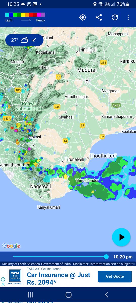 AnushWeather's tweet photo. Raining now in parts of South Tamil Nadu
Parts of #Tirunelveli and #Tuticorin dts are receiving rain now
Courtesy rain alarm
#TamilNadu #nem22 https://t.co/Amd5RZTeE0