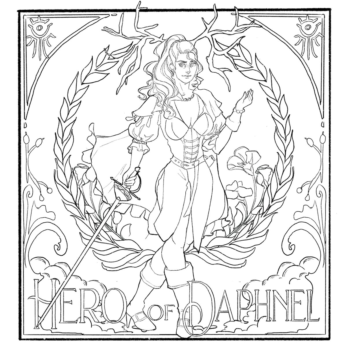 ellelilac's tweet photo. My piece for @FE3HCOLOR ! 

I had the pleasure of drawing the Judith page, our Golden Deer queen. I love women with sword 💫⚔️💛 https://t.co/7yGn3UMyK2
