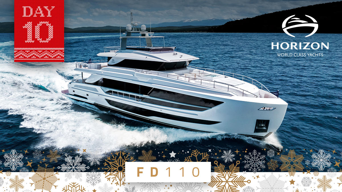HorizonYachtUSA's tweet photo. On the ๐๐๐ฃ๐ฉ๐ ๐ฟ๐๐ฎ of Christmas, Horizon can build for me: A Tri-Deck #FD110.
// #Horizon12DaysOfChristmas https://t.co/NHZq9WC48Y